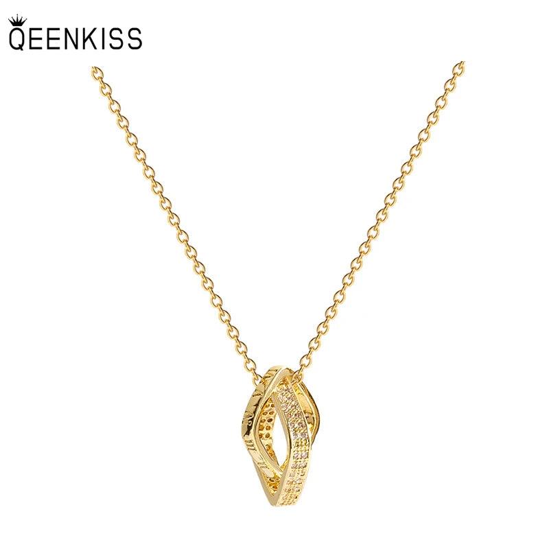 Square Cross Zircon 18KT Pendant Necklace
