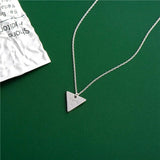 925 Silver Triangle Letter WISH Pendant Necklace Clavicle Chain