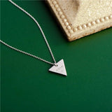 925 Silver Triangle Letter WISH Pendant Necklace Clavicle Chain