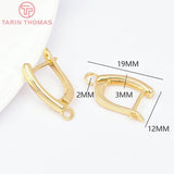 6PCS 3x19MM 18K Brass Earring Clasp DIY Jewelry Findings