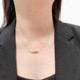 Sterling Silver Fish Bone Necklace 18K Female Niche Sense Ins Cold Wind Tide