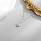 925 Sterling Silver Full Crystal Leaf Pendant Necklace Clavicle Chain