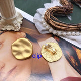Hammered Metal Earrings Modern Brincos Femme Girls Accessories