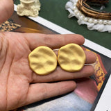 Hammered Metal Earrings Modern Brincos Femme Girls Accessories