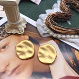 Hammered Metal Earrings Modern Brincos Femme Girls Accessories