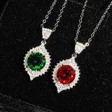 Inlaid Ruby Eye Necklace Pendant for Women