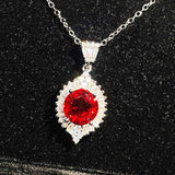 Inlaid Ruby Eye Necklace Pendant for Women