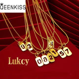 Lucky Number 1234567890 24KT Pendant Necklace for Her