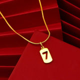 Lucky Number 1234567890 24KT Pendant Necklace for Her