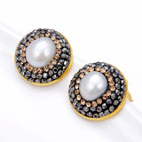 Baroque Pearl Round Earrings Ear Clips