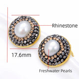 Baroque Pearl Round Earrings Ear Clips