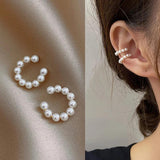Pearl Ear Cuff Clip Earrings C-shaped Non-Piercing Minimalist Women Jewelry