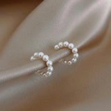 Pearl Ear Cuff Clip Earrings C-shaped Non-Piercing Minimalist Women Jewelry