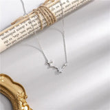 925 Silver Star Tassel Necklace Female Pendant Clavicle Chain