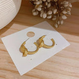 Vintage Metal Dangle Hoop Earrings Geometric Jewelry Women