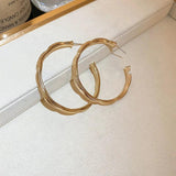 Vintage Metal Dangle Hoop Earrings Geometric Jewelry Women