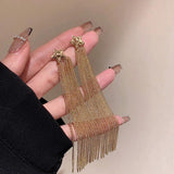 Vintage Metal Dangle Hoop Earrings Geometric Jewelry Women