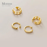 Luminous Zircon C Shape 925 Silver Earring for Women