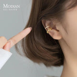Luminous Zircon C Shape 925 Silver Earring for Women