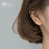 Luminous Zircon C Shape 925 Silver Earring for Women