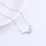 Zircon Butterfly 925 Silver Pendant Necklace for Women