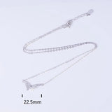 Zircon Butterfly 925 Silver Pendant Necklace for Women