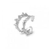 S925 Silver Ear Clip Double Layered Texture Ear Cuff