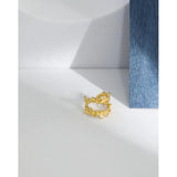 S925 Silver Ear Clip Double Layered Texture Ear Cuff