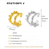 S925 Silver Ear Clip Double Layered Texture Ear Cuff