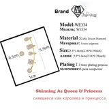 Trendy Geometry CZ Asymmetrical Clip Earrings
