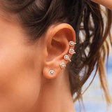 Trendy Geometry CZ Asymmetrical Clip Earrings