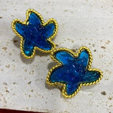 Acrylic Starfish Earrings Retro Ear Clips Without Pierced