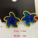 Acrylic Starfish Earrings Retro Ear Clips Without Pierced