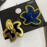 Acrylic Starfish Earrings Retro Ear Clips Without Pierced