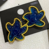 Acrylic Starfish Earrings Retro Ear Clips Without Pierced