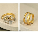 S925 Sterling Silver Ear Clip Zircon Multi-Layer Ear Cuff Buckle Earrings