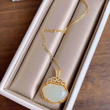Natural Hetian Chalcedony Pendant Necklace Chinese Jewelry