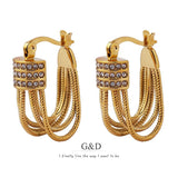 Unique Rope Line Clip Earrings Geometric Statement Jewelry