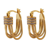 Unique Rope Line Clip Earrings Geometric Statement Jewelry