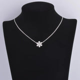 925 Sterling Silver Daisy Blossom Flower Necklace Women Boho Jewelry