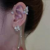 Crystal Butterfly Ear Clip Rhinestone Ear Cuff Wedding Jewelry