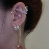 Crystal Butterfly Ear Clip Rhinestone Ear Cuff Wedding Jewelry