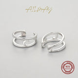 925 Silver Moon Star Ear Clip CZ Earring