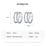 925 Silver Moon Star Ear Clip CZ Earring