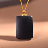 Vintage Three-Dimensional Silver Inlaid Hetian Jade Pendant
