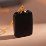 Vintage Three-Dimensional Silver Inlaid Hetian Jade Pendant