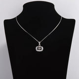 925 Silver Zircon Lace Envelope Necklace Crystal Gem Pendant