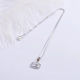 925 Silver Zircon Lace Envelope Necklace Crystal Gem Pendant