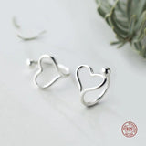 925 Sterling Silver Heart Shape Ear Cuffs