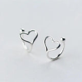 925 Sterling Silver Heart Shape Ear Cuffs